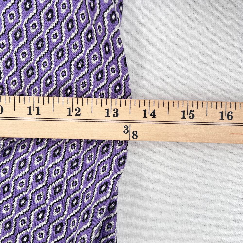 ZARA Jacquard Long Sleeve Cut Out Open Back Mini Dress Womens Small Purple Heart - Picture 15 of 16